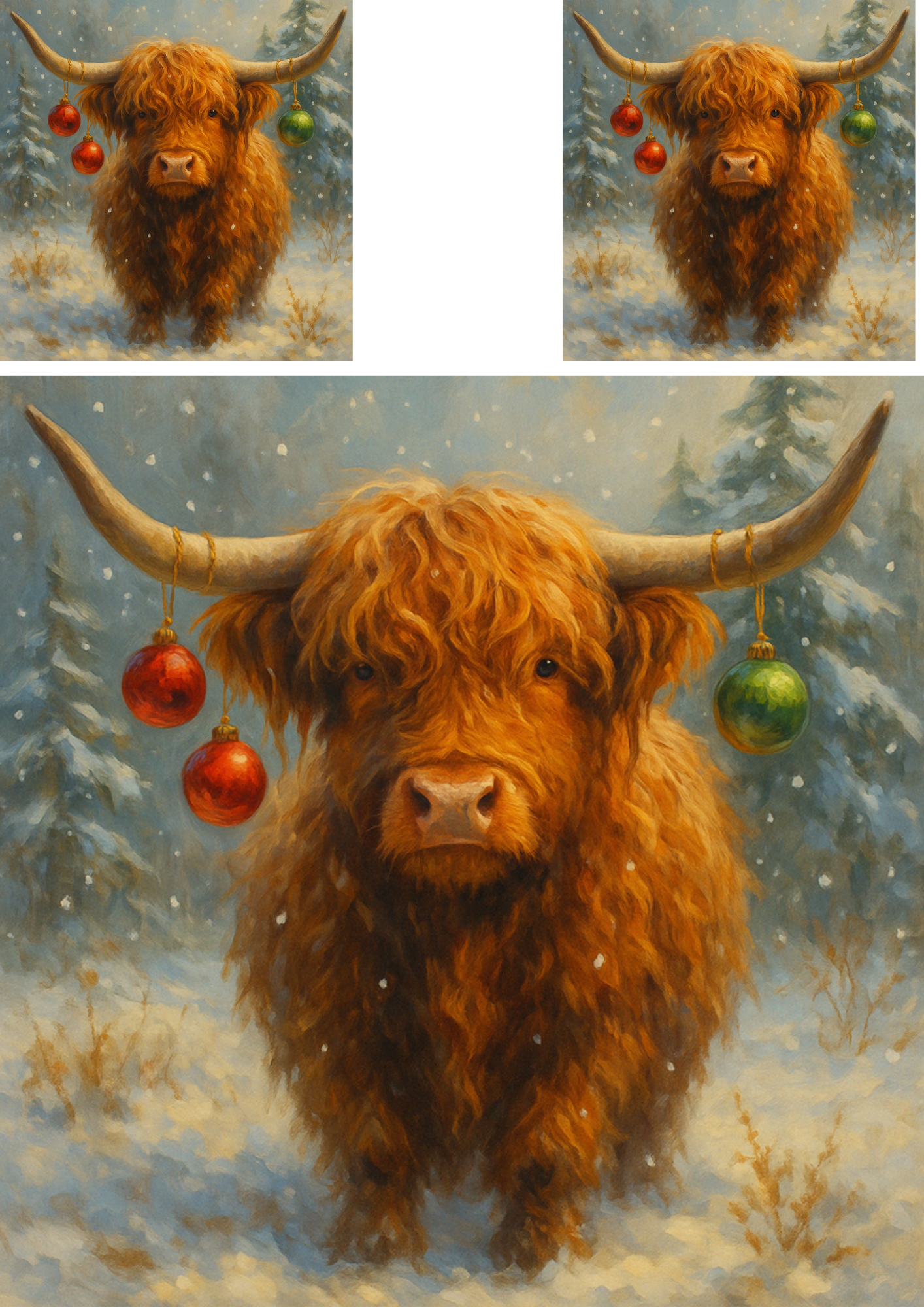 Sticker Sheet / Greeting Card – Highland Cow Collage Cat. No. 4462