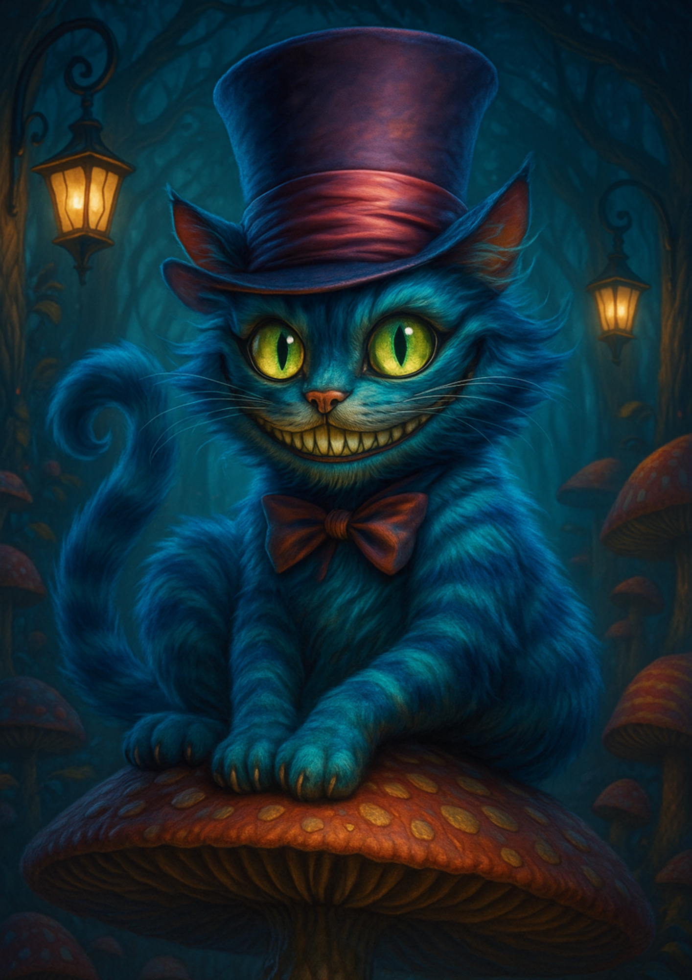 Sticker Sheet / Greeting Card – Cheshire Cat Alice In Wonderland Full Cat. No. 4490