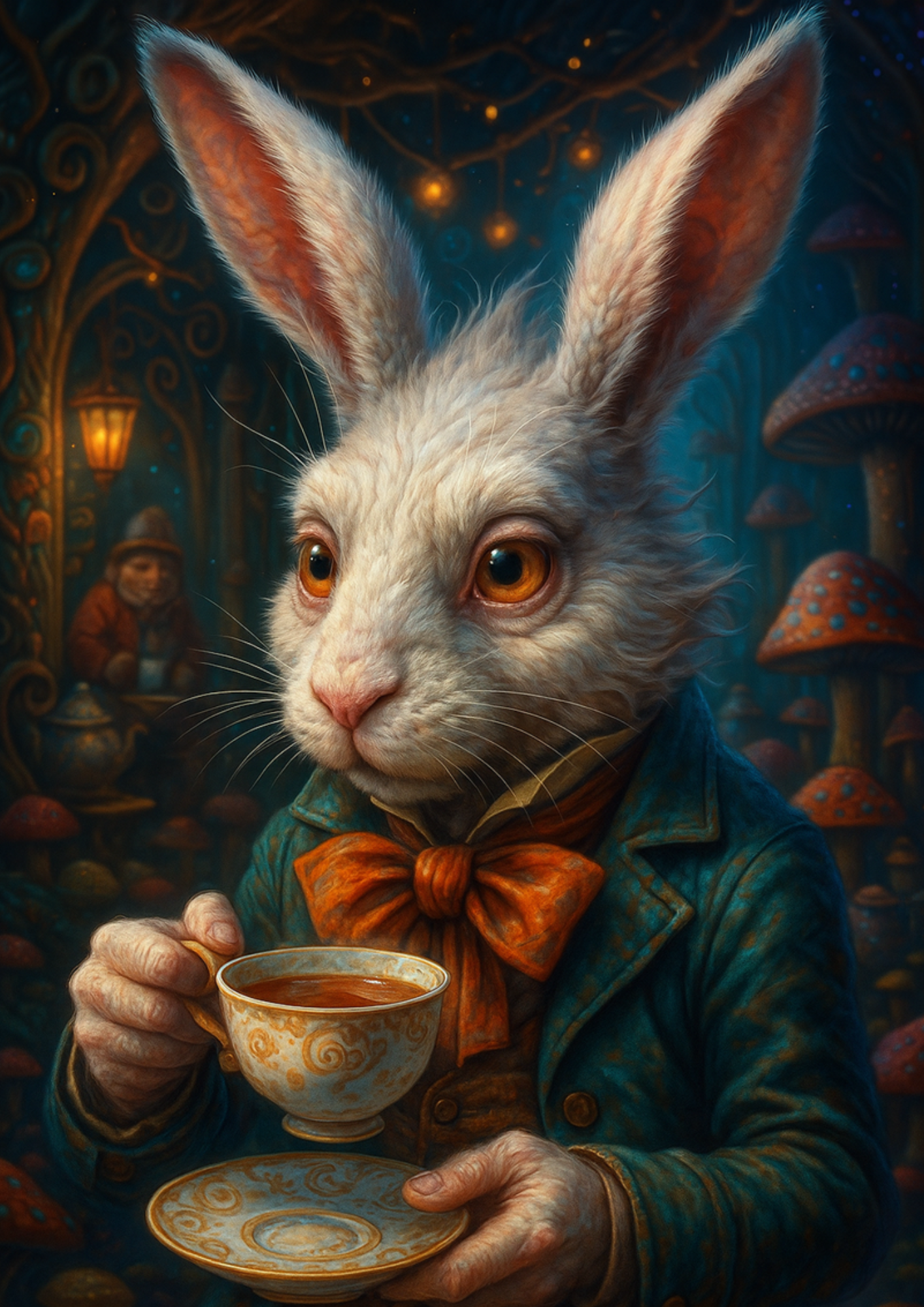 Sticker Sheet / Greeting Card – White Rabbit Alice In Wonderland Full Cat. No. 4491