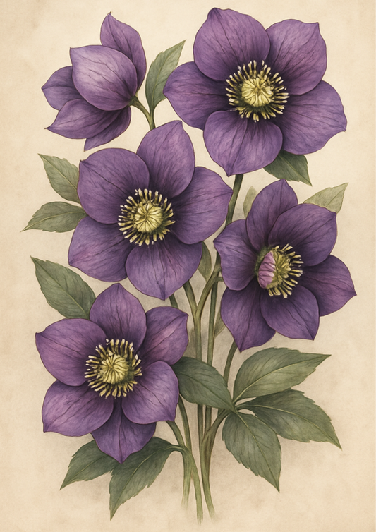Sticker Sheet – Purple Hellebores Full Cat. No. 4497