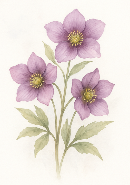 Sticker Sheet – Purple Hellebores Full Cat. No. 4499