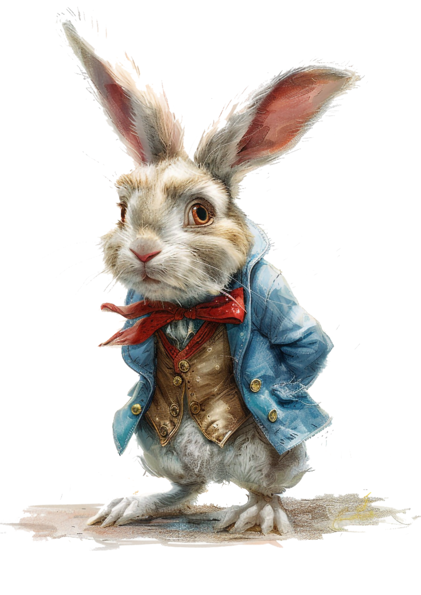 Sticker Sheet / Greeting Card – Alice In Wonderland White Rabbit Full Cat. No. 4504