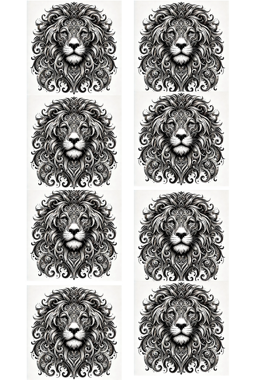 Sticker Sheet – Lion In Gothic Style Collage Cat. No. 4506