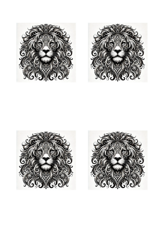 Sticker Sheet – Lion In Gothic Style Collage Cat. No. 4513