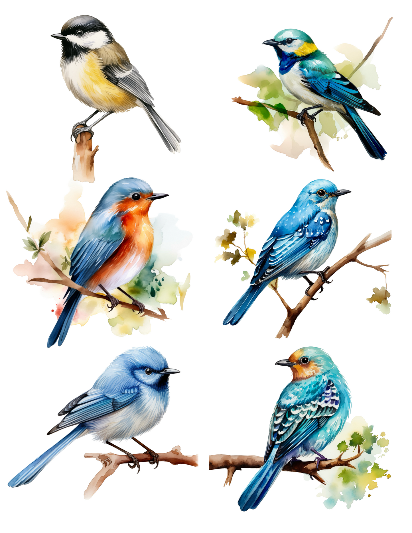 Sticker Sheet / Greeting Card – Birds Various Collage Cat. No. 4522