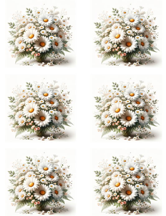 Sticker Sheet – Daisy Bouquets Collage Cat. No. 4553