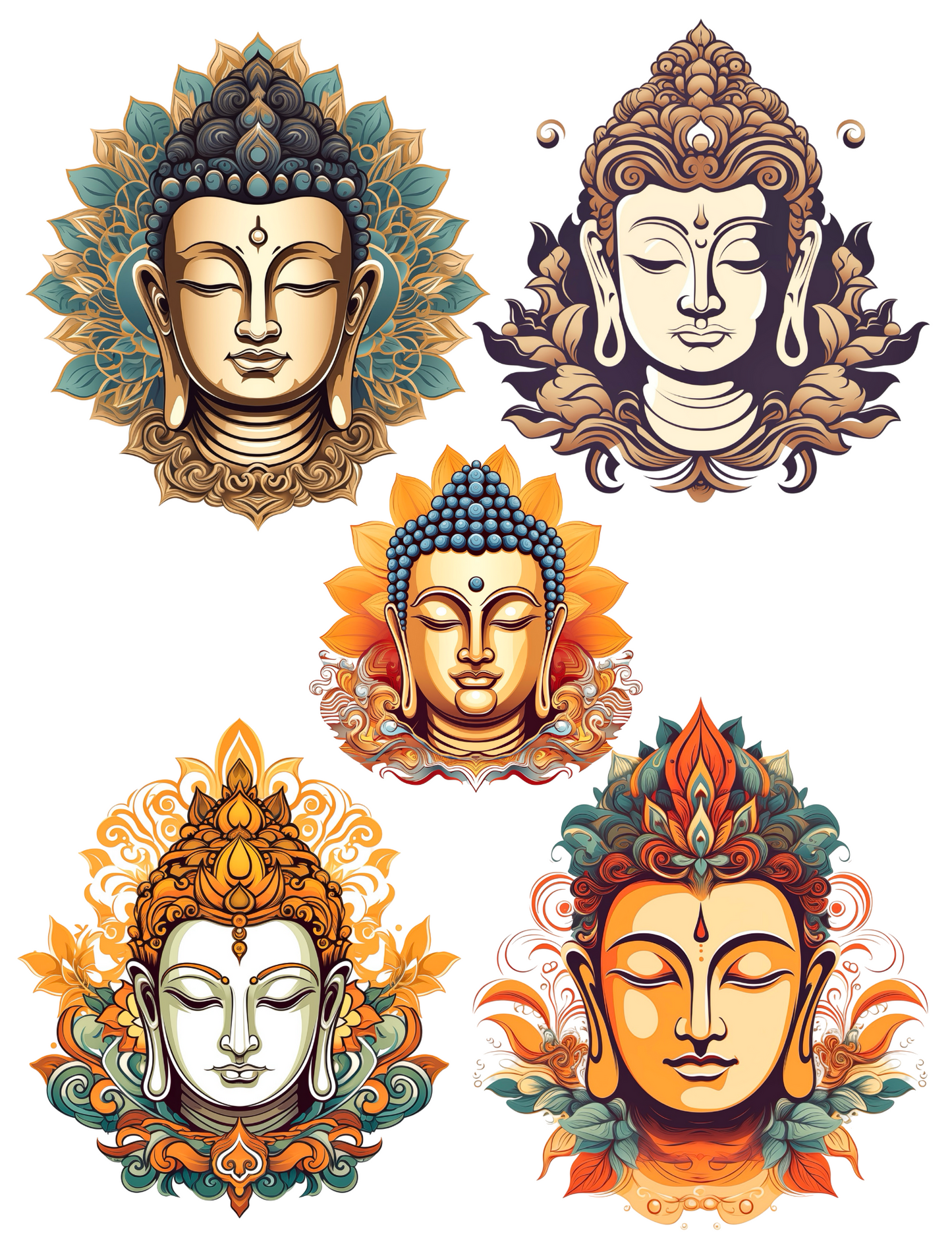Sticker Sheet / Greeting Card – Buddha Collage Cat. No. 4559