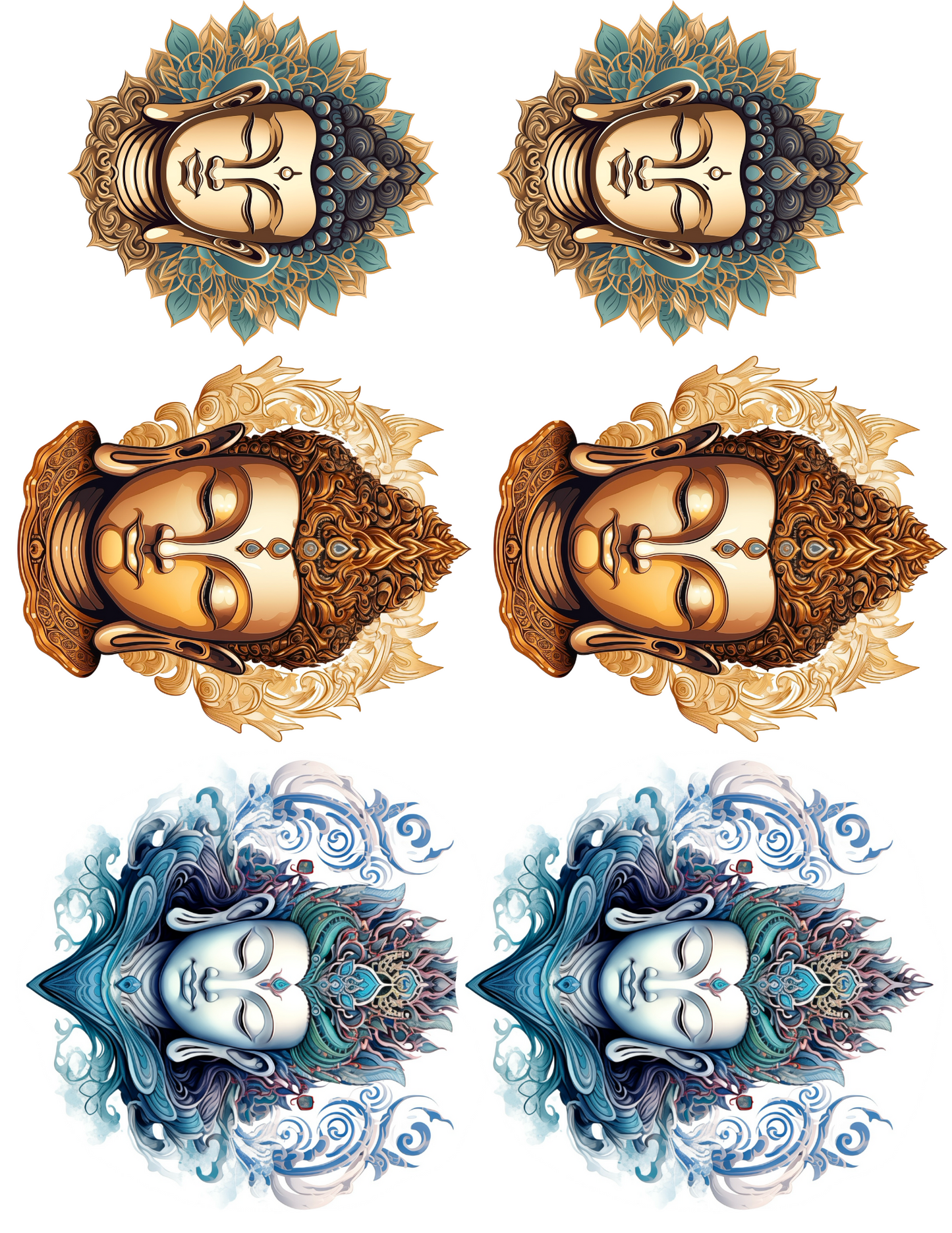 Sticker Sheet / Greeting Card – Buddha 2 Collage Cat. No. 4560