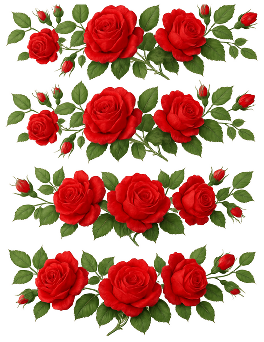 Sticker Sheet – Red Roses Collage Cat. No. 4565