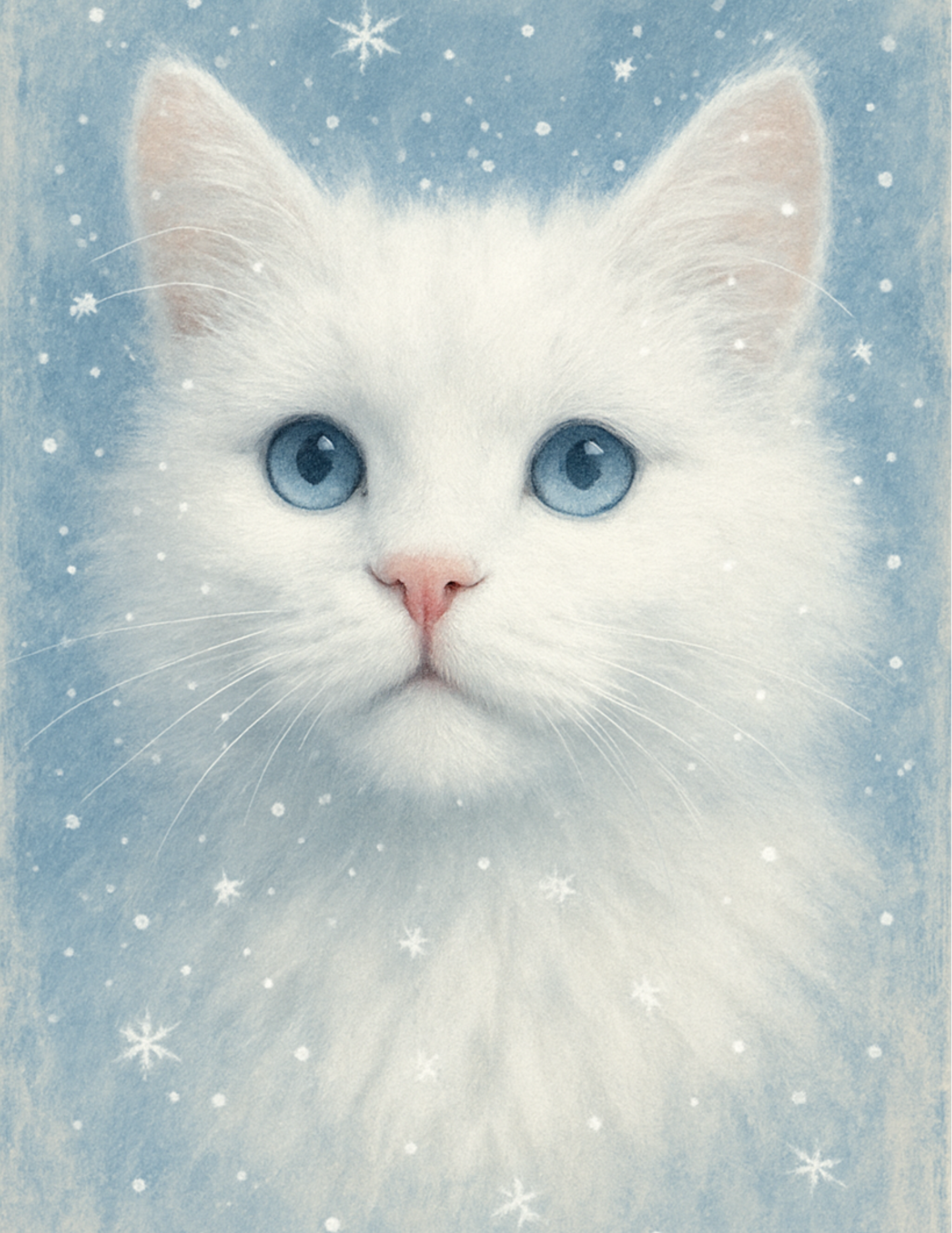 Sticker Sheet / Greeting Card – White Cat Cat. No. 4569