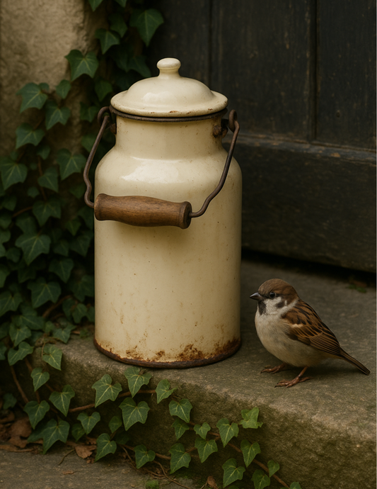 Sticker Sheet – Enameled Milk Can And Sparrow Full Cat. No. 4600
