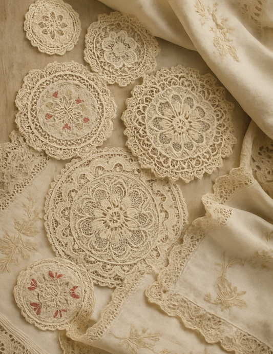 Sticker Sheet – Embroidered linen with lace triml Full Cat. No. 4607