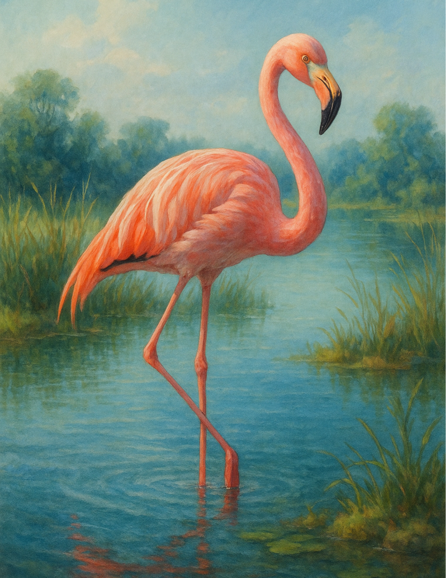 Sticker Sheet / Greeting Card – Flamingo Full Cat. No. 4613