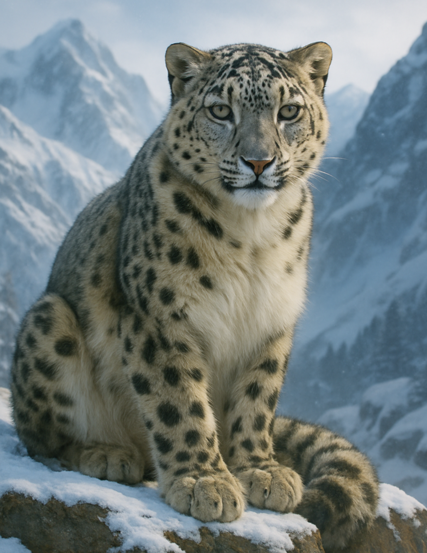 Sticker Sheet / Greeting Card – Snow Leopard Full Cat. No. 4616