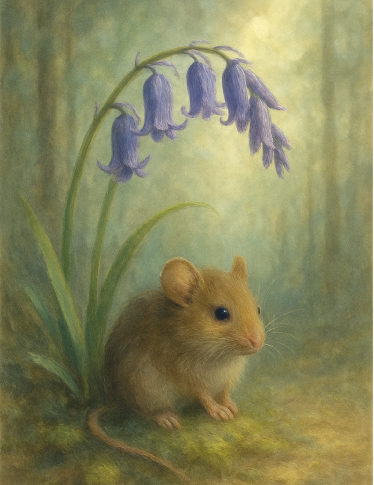 Sticker Sheet / Greeting Card – Field Mouse Under Flower Full Cat. No. 4622