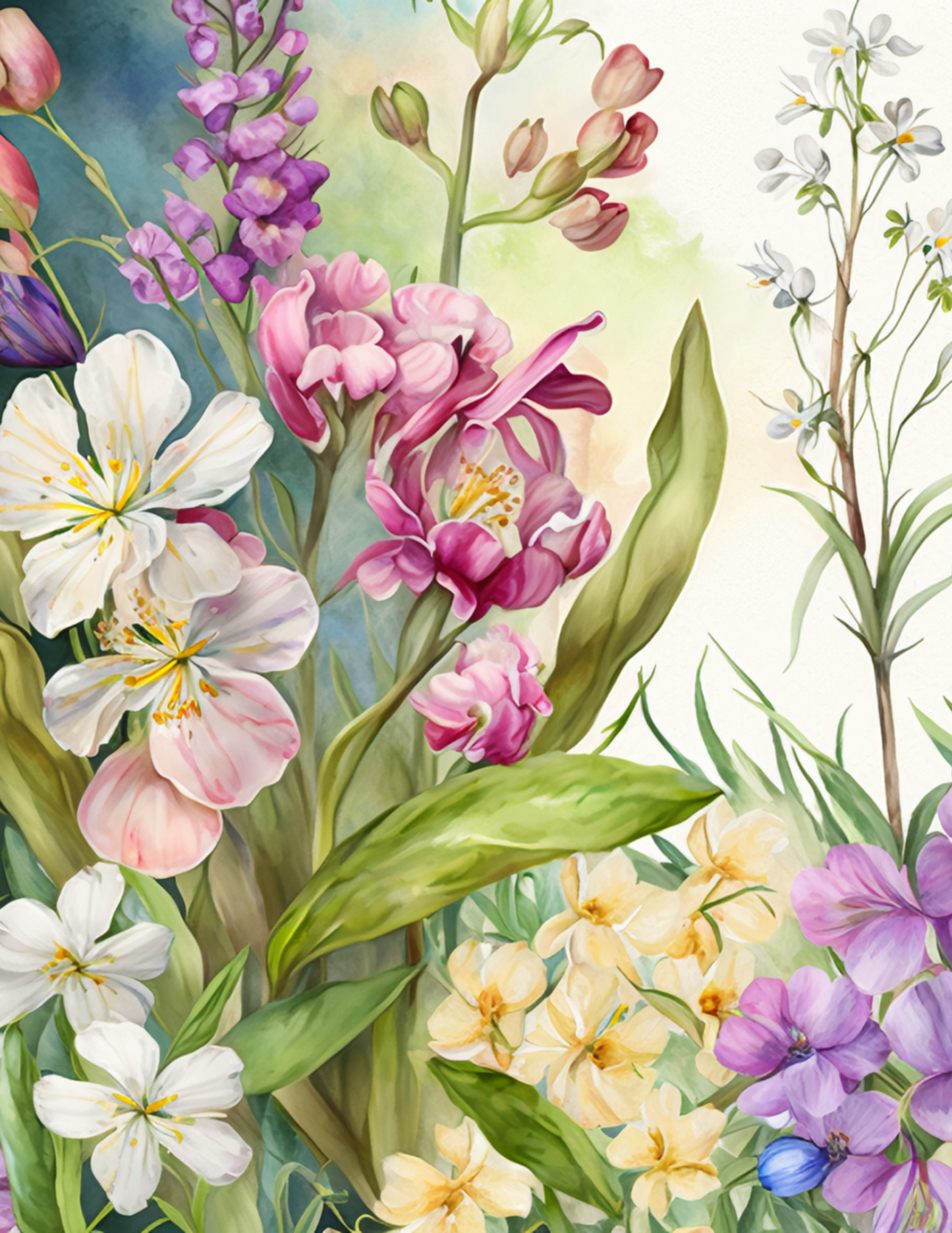 Sticker Sheet / Greeting Card – Floral Background Full Cat. No. 4629