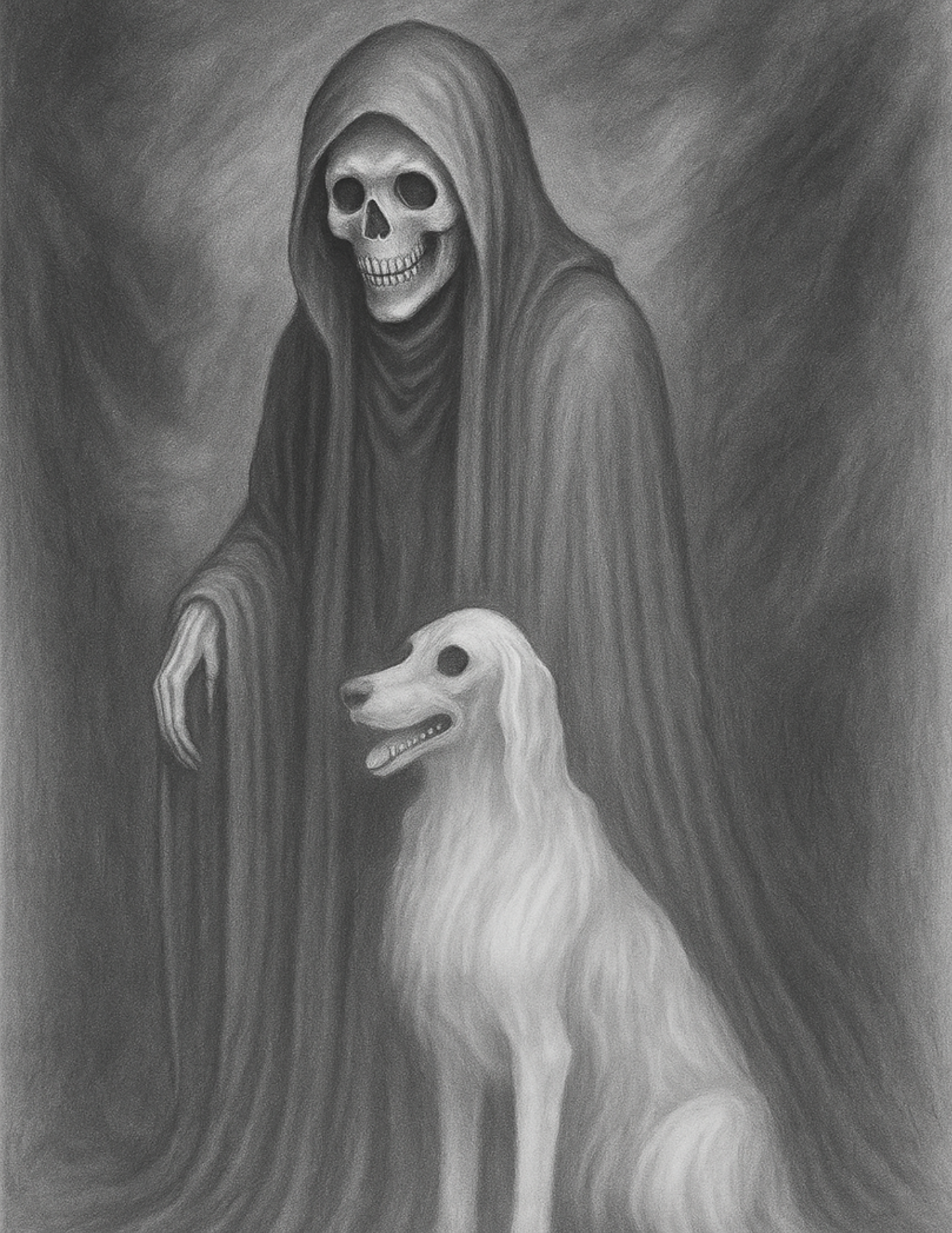 Sticker Sheet / Greeting Card – Skeleton With Dog Cat. No. 4635