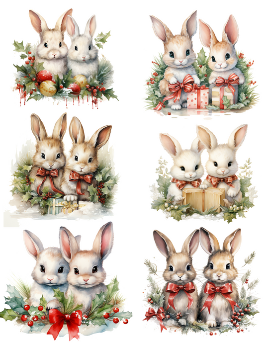 Sticker Sheet – Christmas Bunny Collage Cat. No. 4640