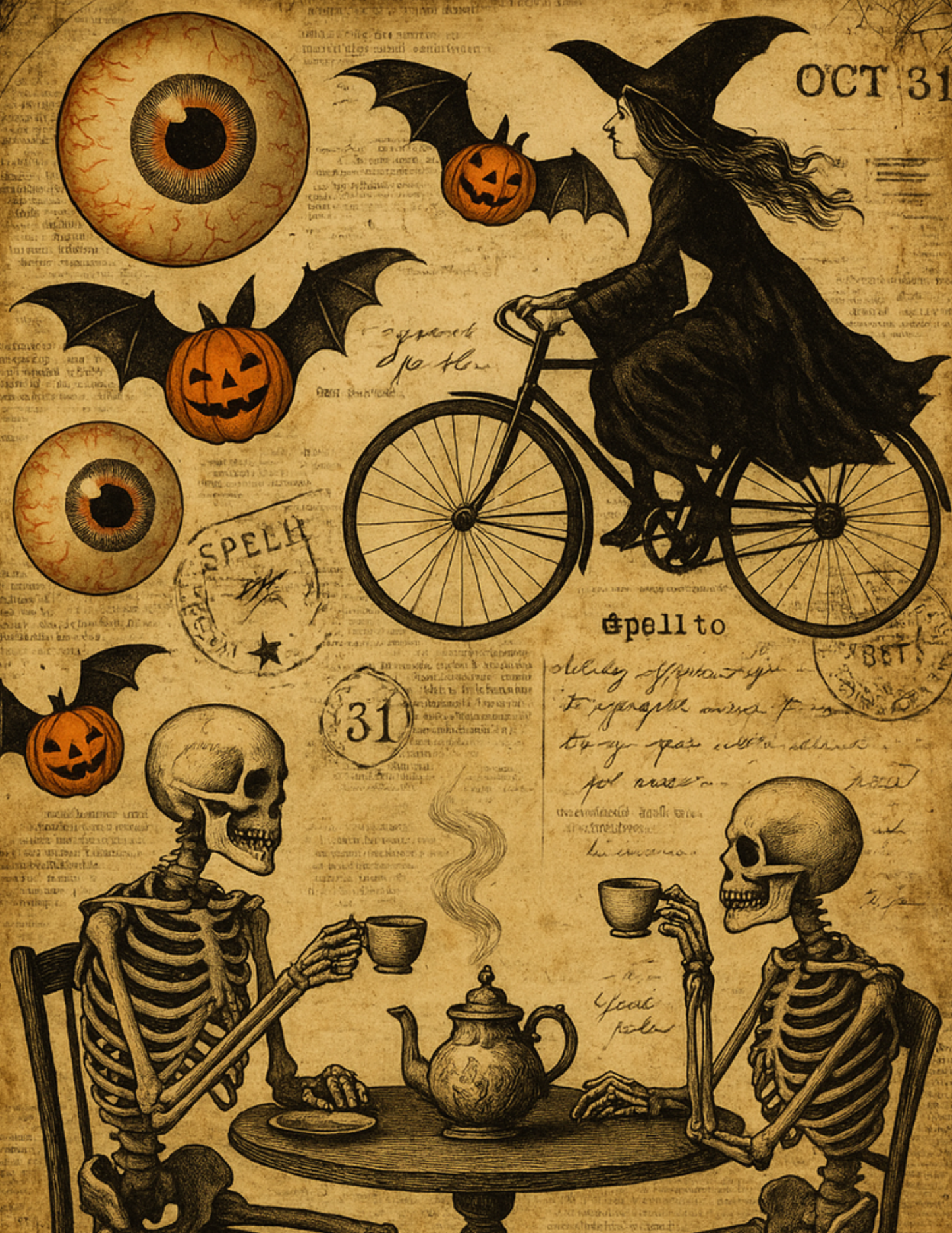 Sticker Sheet / Greeting Card – Halloween Journal Page Full Cat. No. 4644