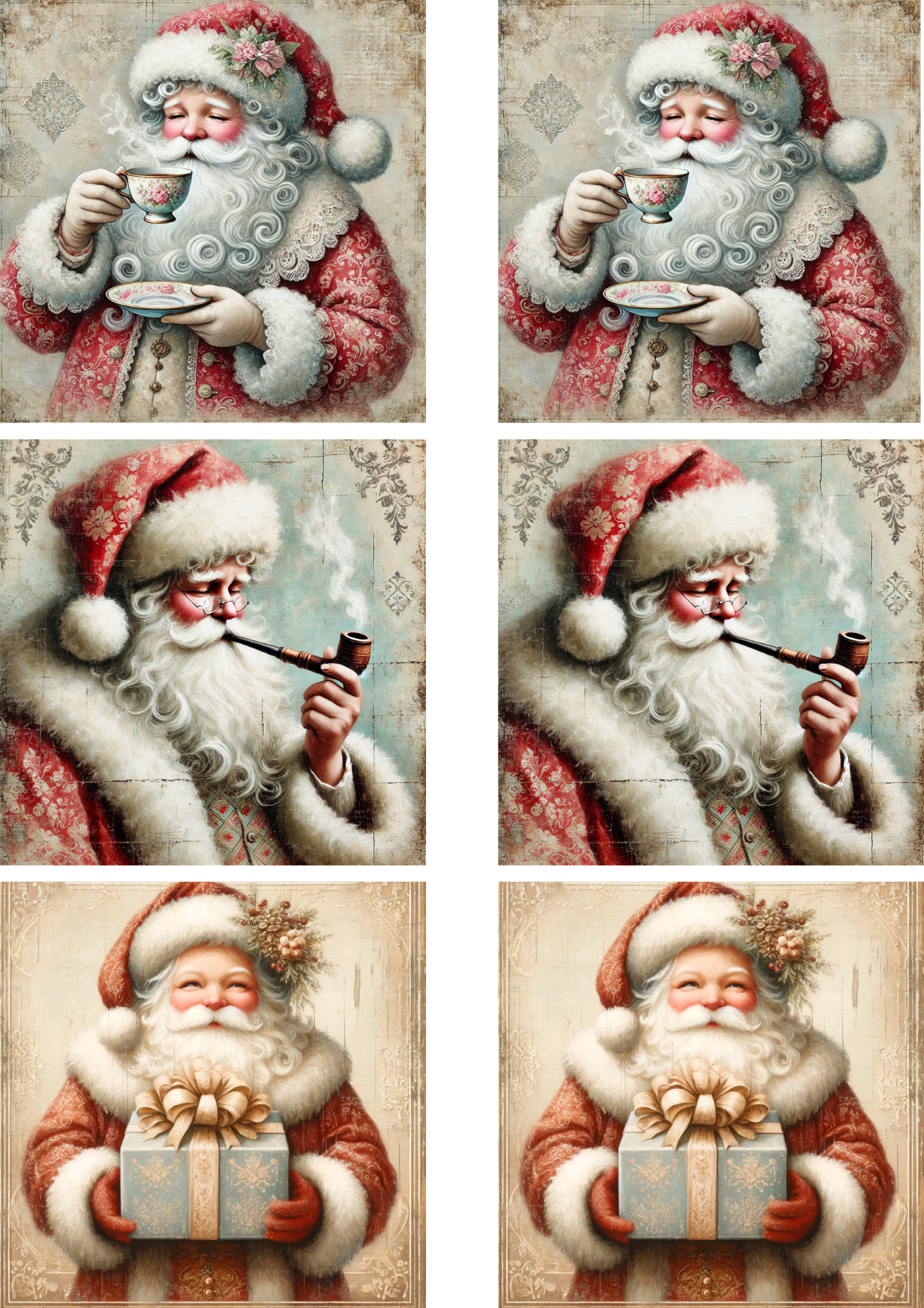 Sticker Sheet / Greeting Card – Santa Claus Collage Cat. No. 4654