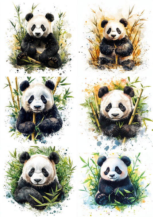 Sticker Sheet – Panda In Bamboo Collage Cat. No. 4674