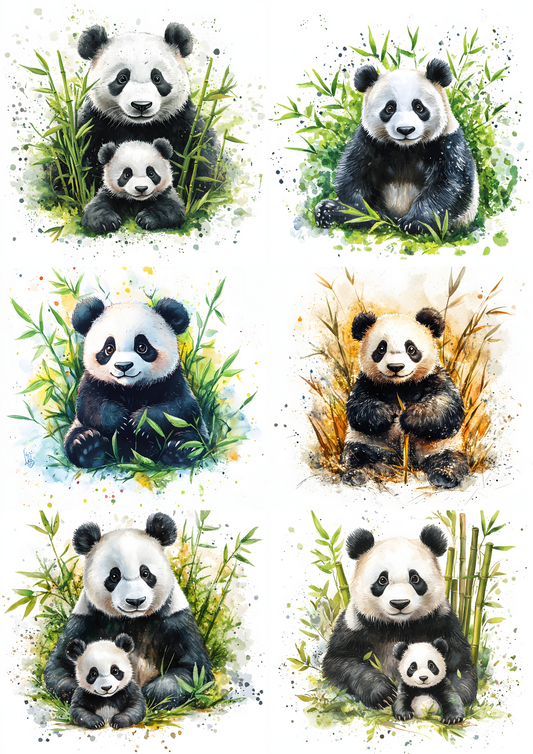 Sticker Sheet – Panda In Bamboo Collage Cat. No. 4675