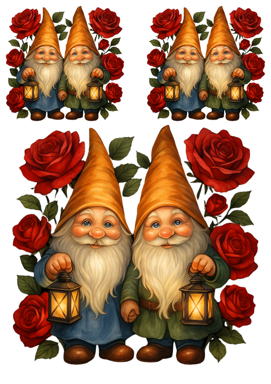 Sticker Sheet – Gnomes In Rose Garden Collage Cat. No. 4688