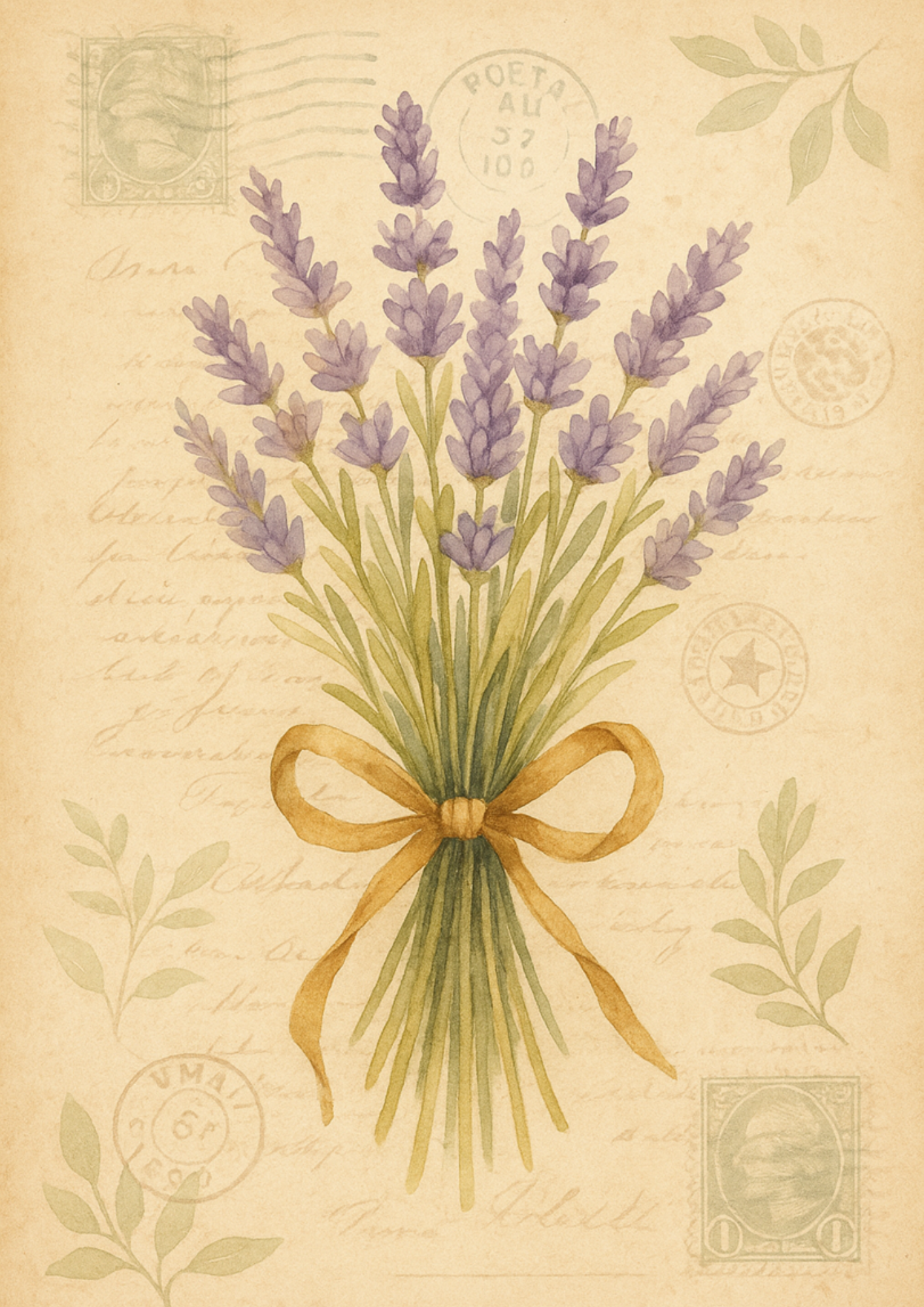 Sticker Sheet / Greeting Card – Lavender Bouquet Full Cat. No. 4692