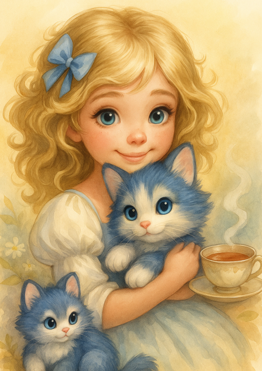Sticker Sheet – Alice With Kittens Full Cat. No. 4697