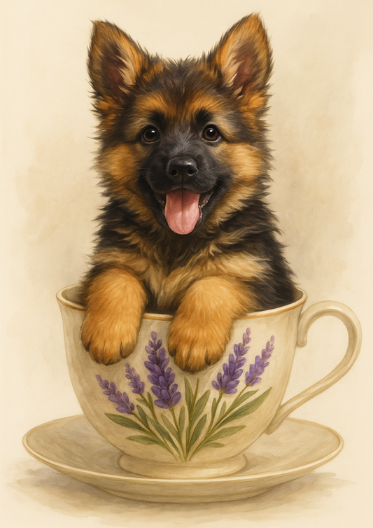 Sticker Sheet – Young German Shepherd In A Cup Full Cat. No. 4721