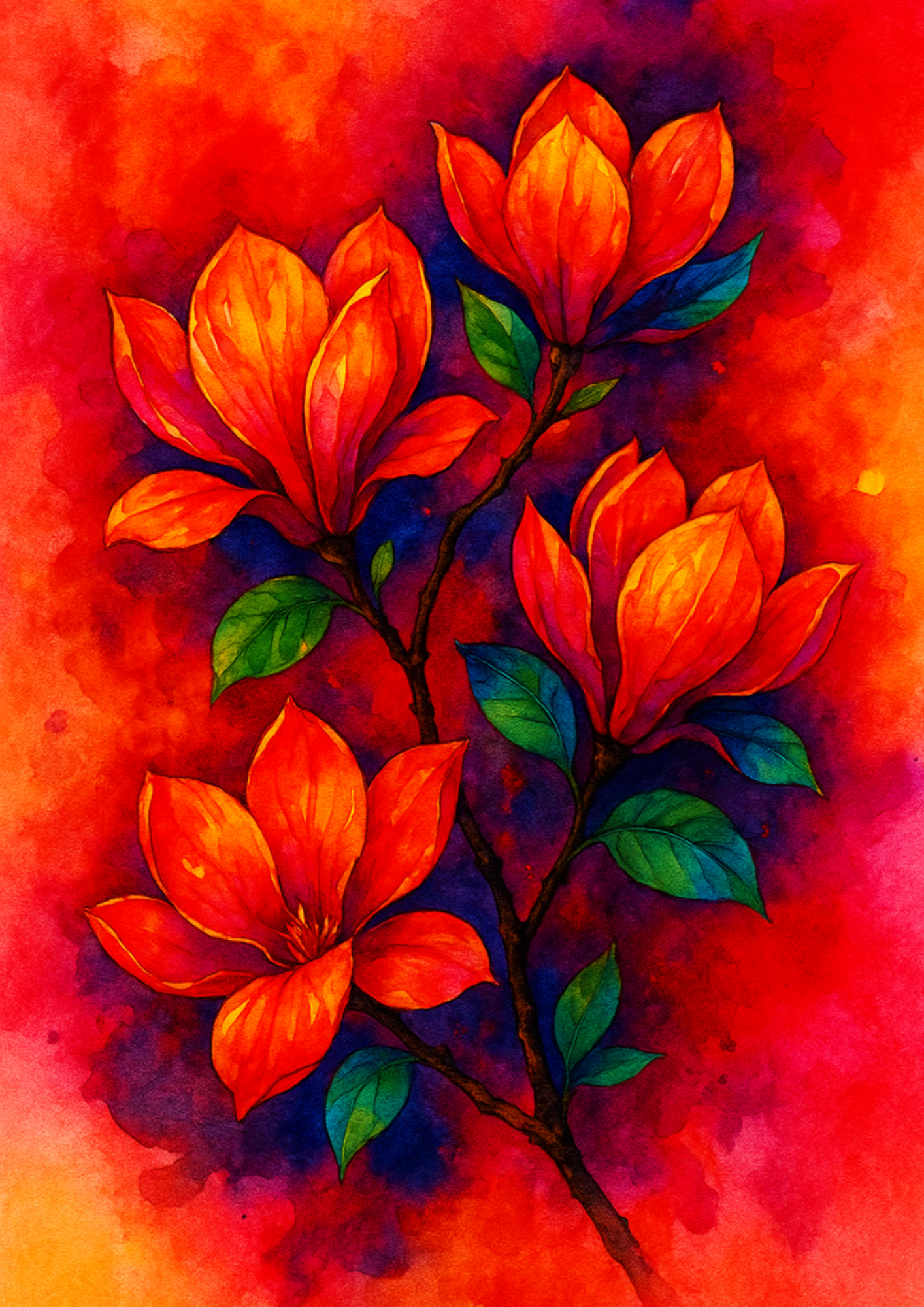 Sticker Sheet / Greeting Card – Vibrant Energetic Magnolia Full Cat. No. 4726