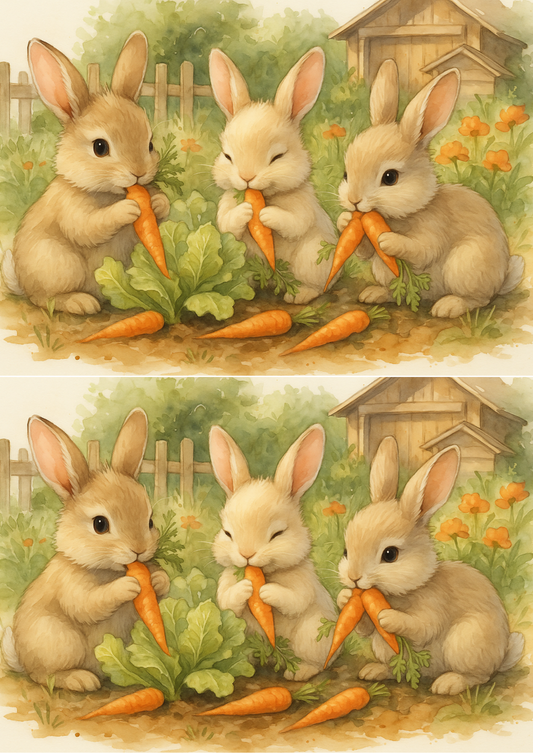 Sticker Sheet – Bunnies Are Eating Carrots Collage Cat. No. 4730