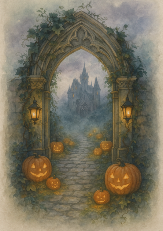 Sticker Sheet β Gothic Halloween Gate To The Castle Full Cat. No. 4772