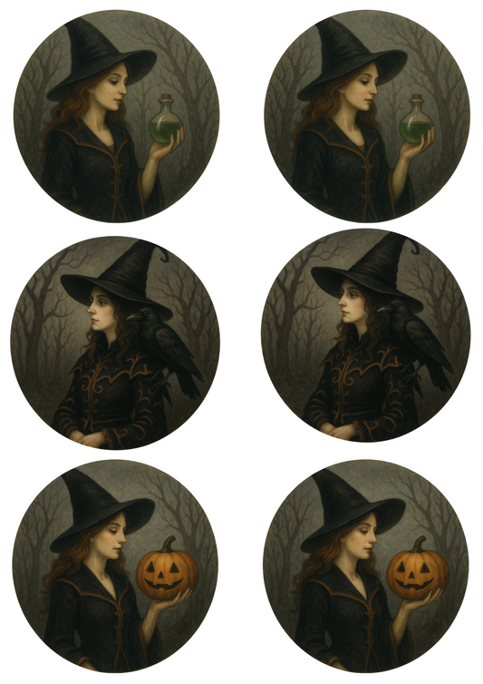Sticker Sheet β Witch In Circles Collage Cat. No. 4775
