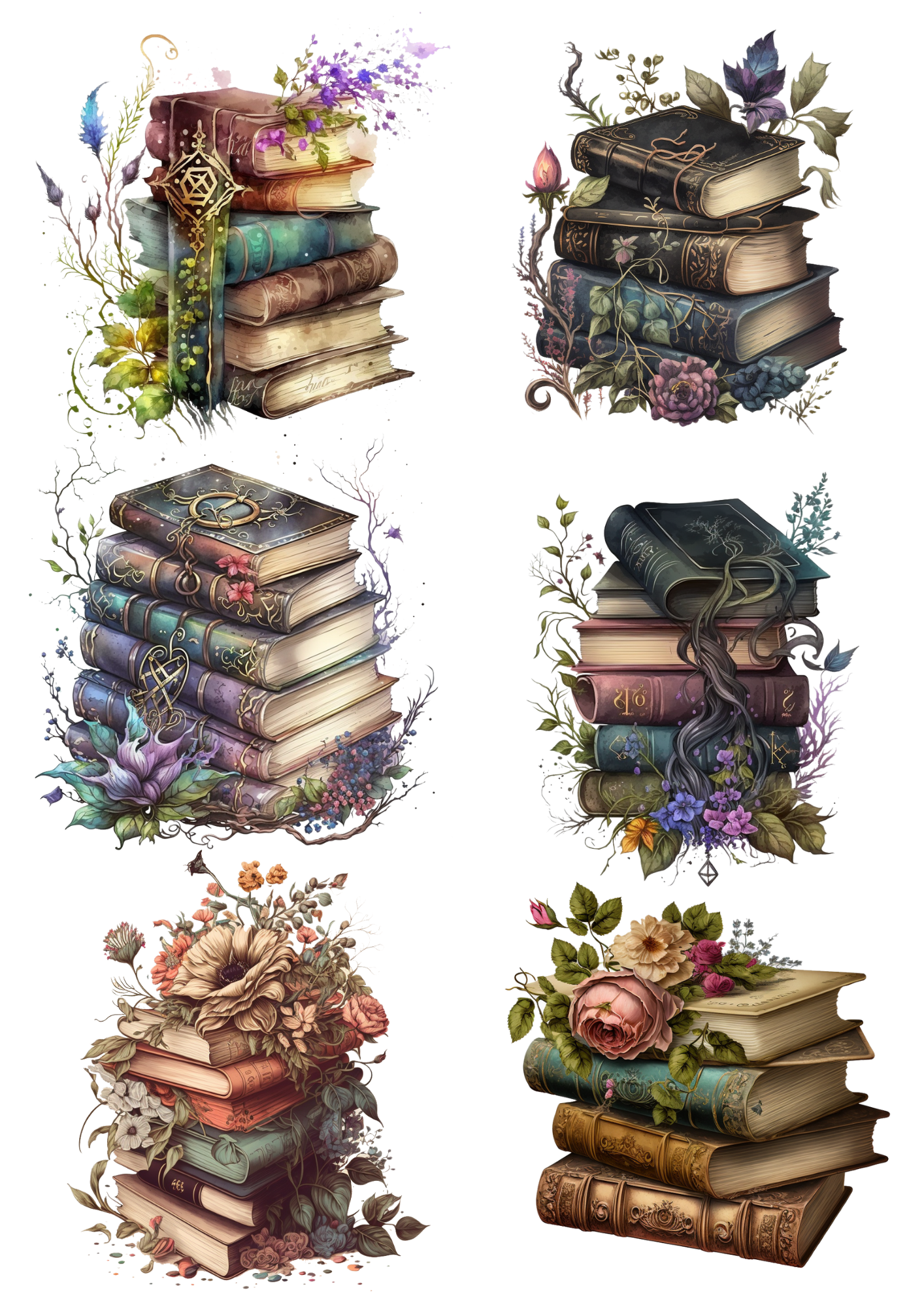 Sticker Sheet / Greeting Card – Magic Books Collage Cat. No. 4779