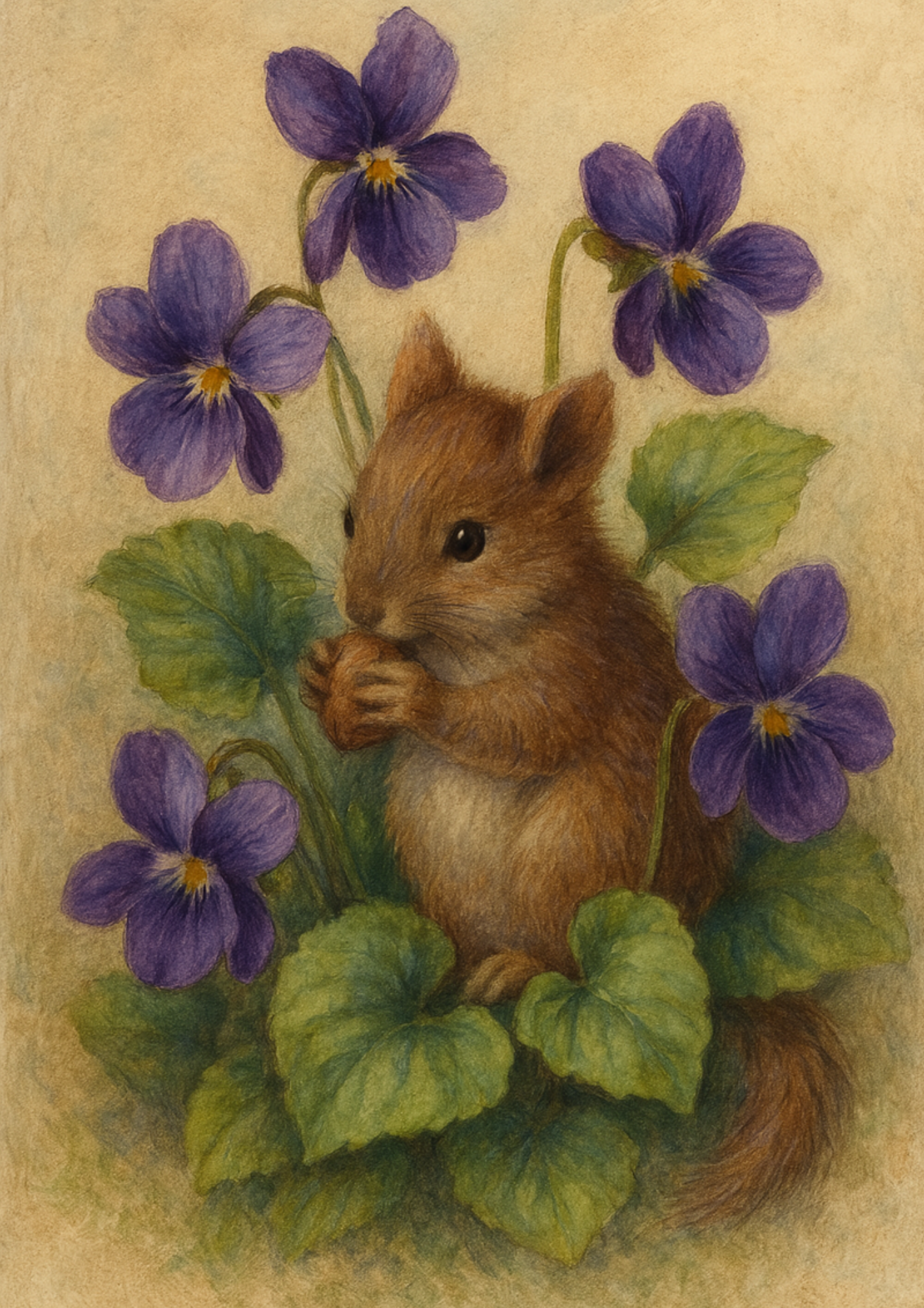 Sticker Sheet / Greeting Card – The Greengrocer Among Flowers Cat. No. 4783