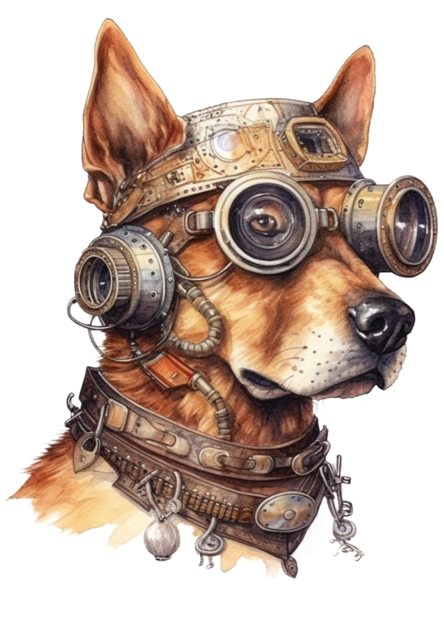 Sticker Sheet / Greeting Card – Steampunk Dog Full Cat. No. 4790