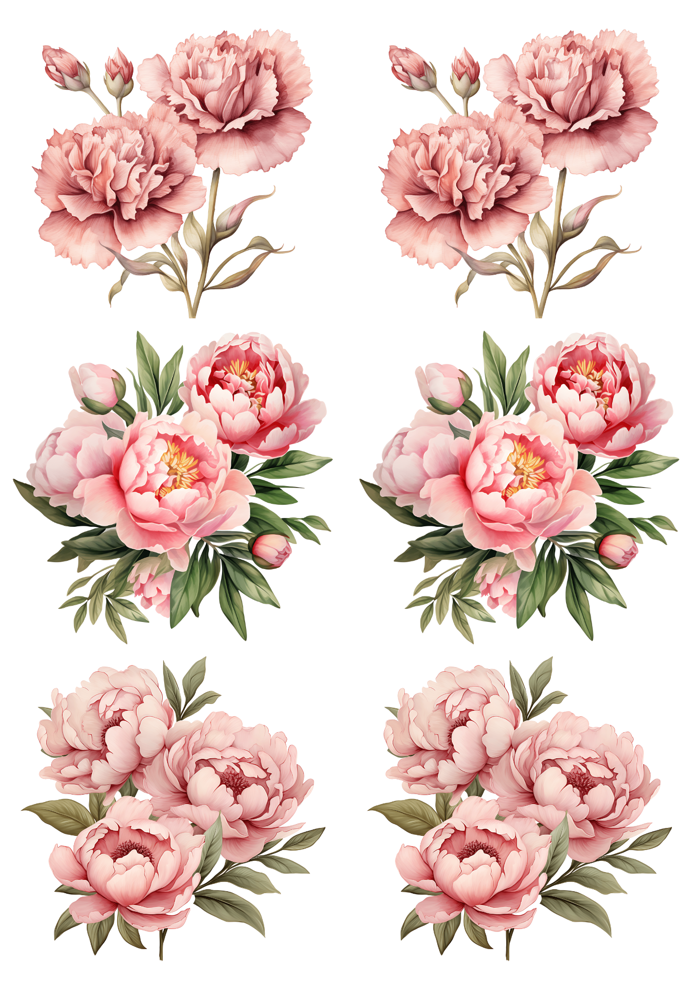 Sticker Sheet / Greeting Card – Garden Summer Flowers Collage Cat. No. 4795