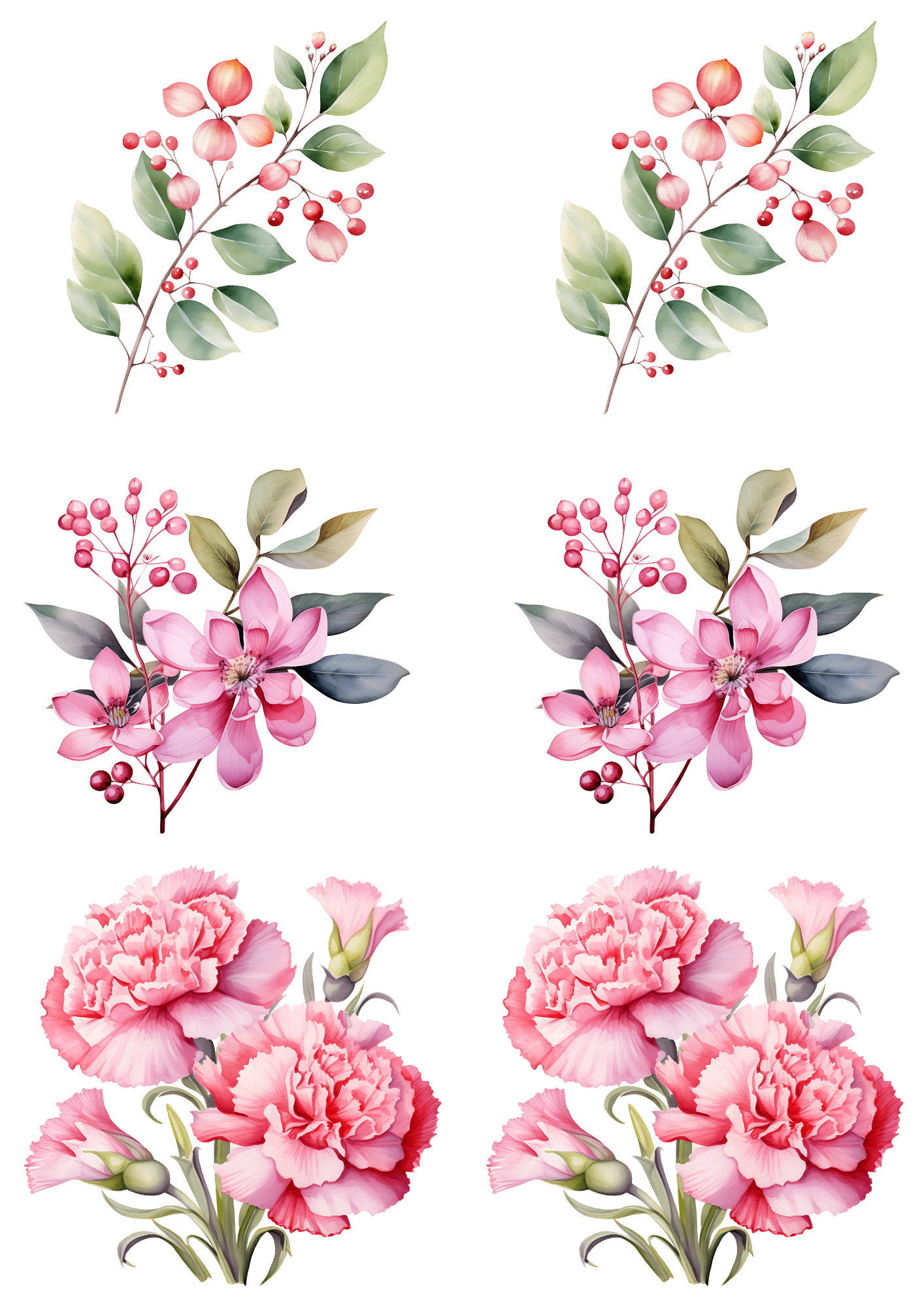 Sticker Sheet / Greeting Card – Garden Summer Flowers Collage Cat. No. 4796