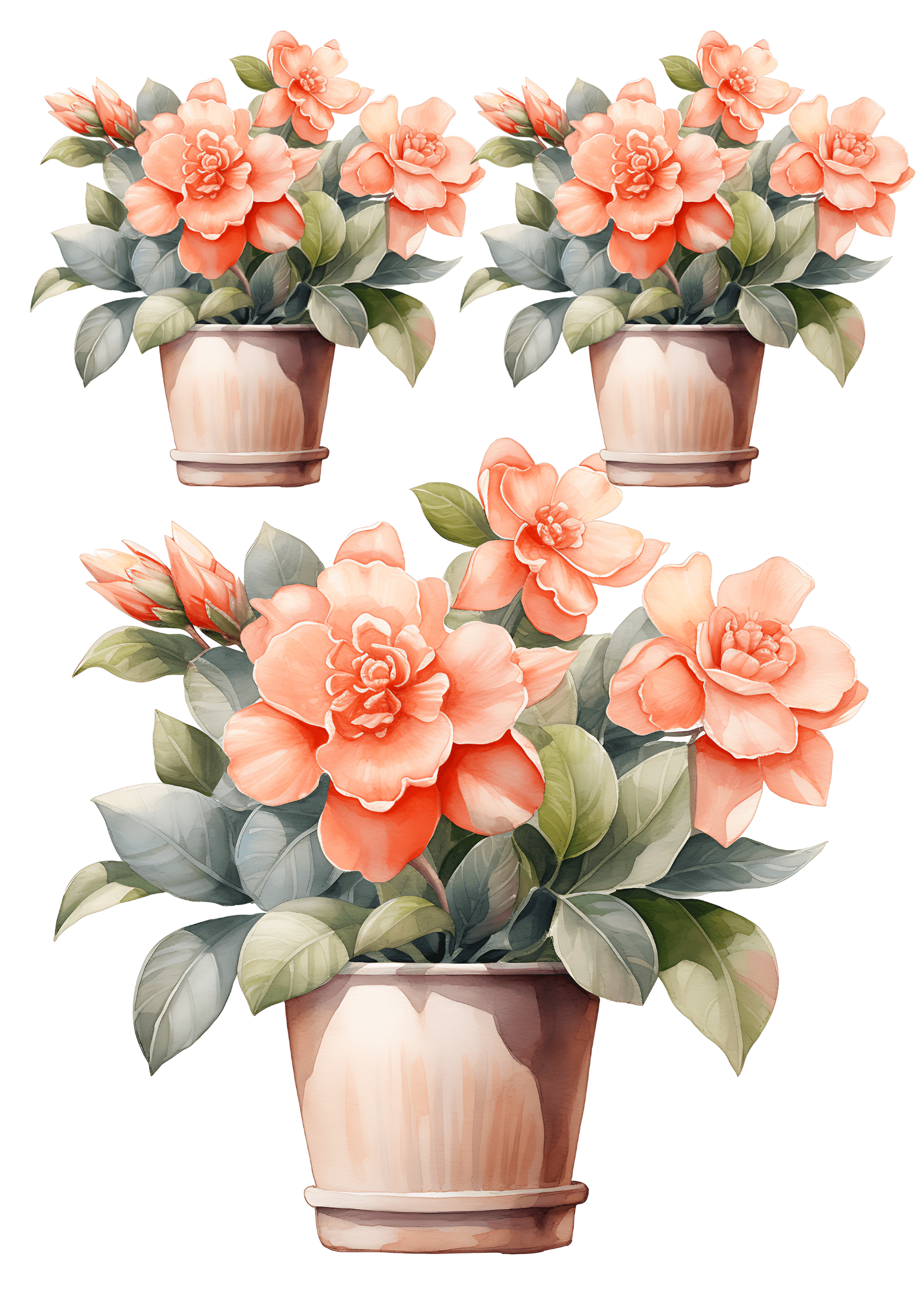 Sticker Sheet / Greeting Card – Petunias In Pot Collage Cat. No. 4797