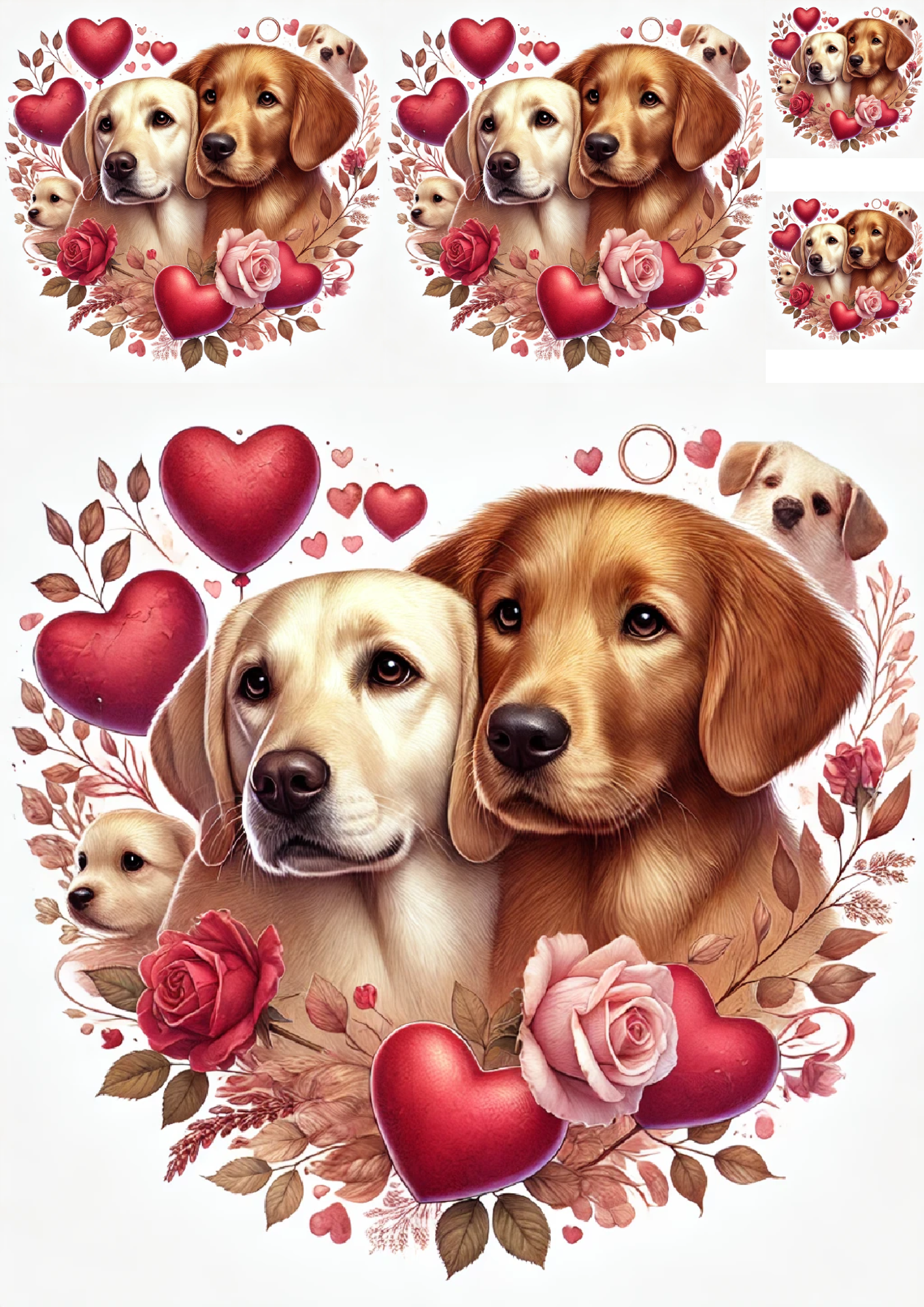 Sticker Sheet / Greeting Card – Dogs in Love Collage Cat. No. 4801
