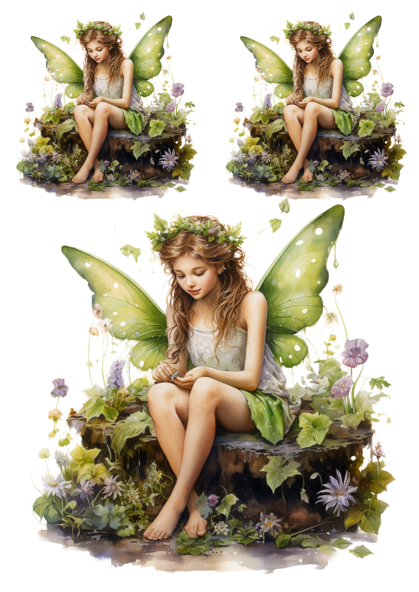 Sticker Sheet / Greeting Card – Fairy Forest Collage Cat. No. 4804