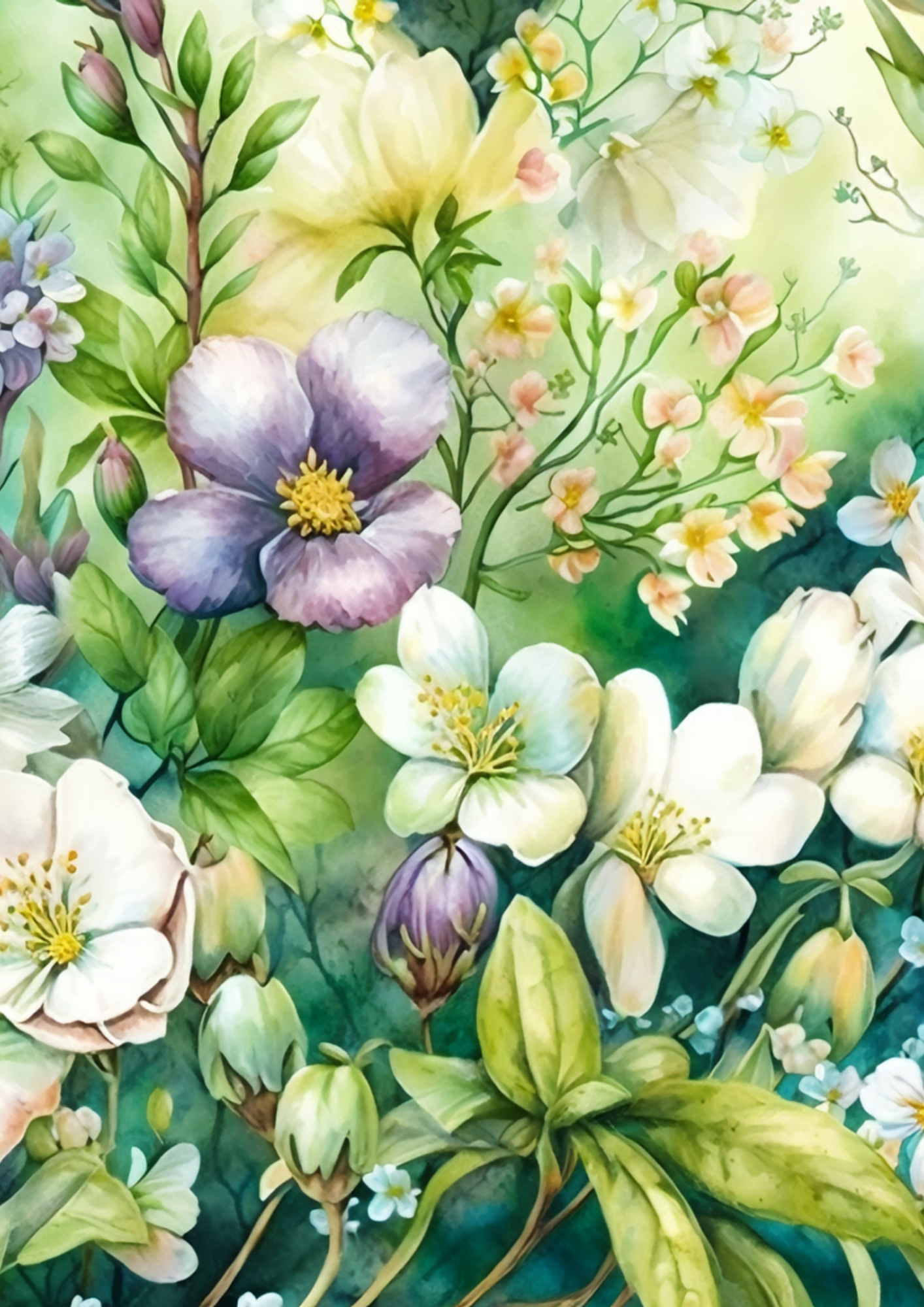 Sticker Sheet / Greeting Card – Floral Background Full Cat. No. 4809