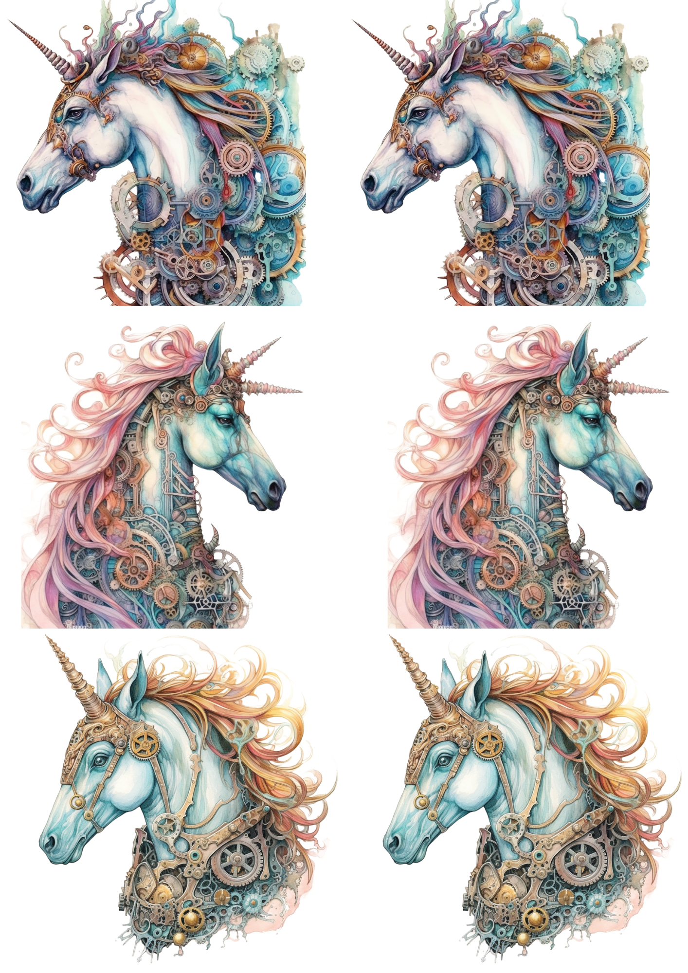 Sticker Sheet / Greeting Card – Unicorn Collage Cat. No. 4813