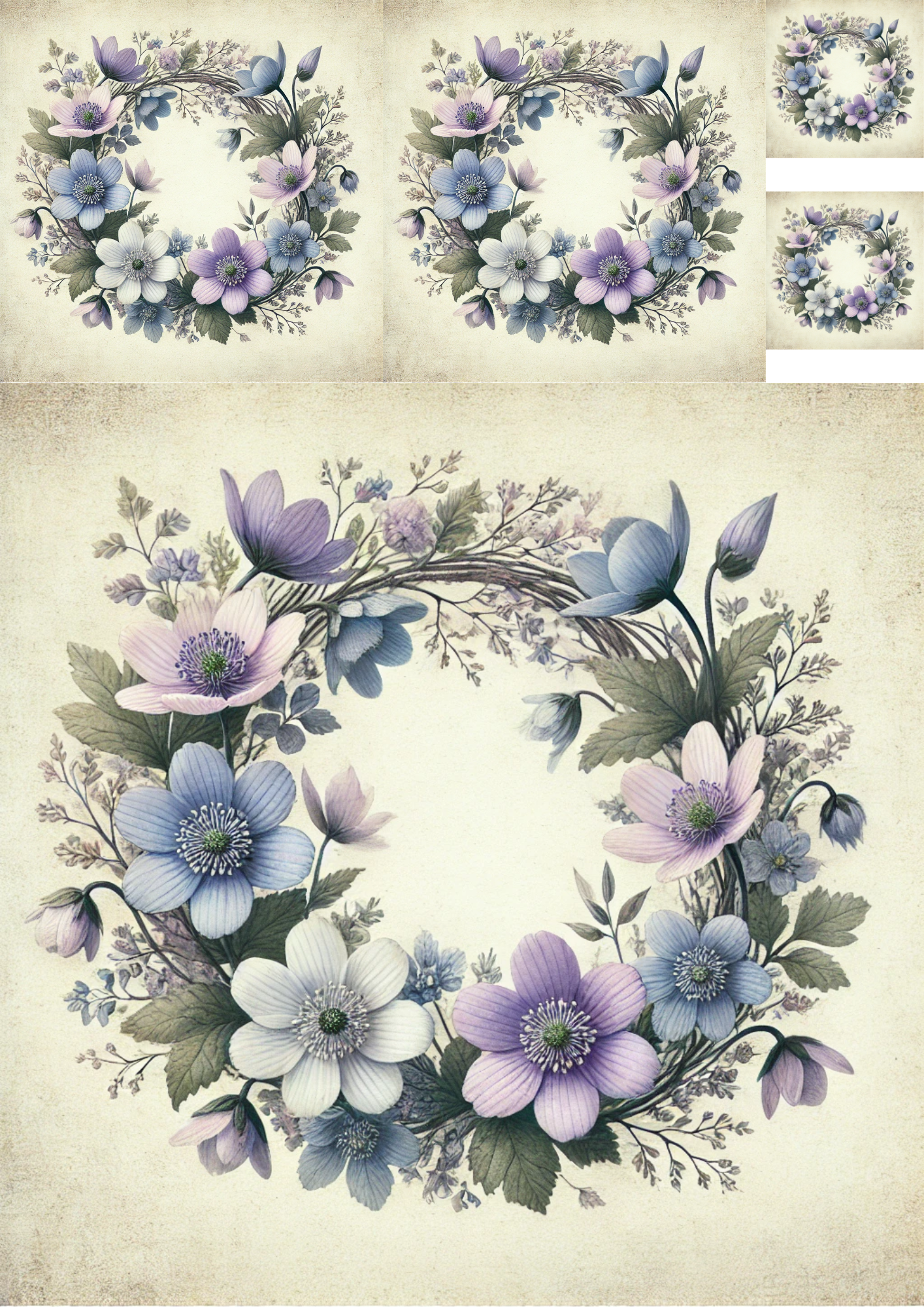 Sticker Sheet / Greeting Card – Wreath Collage Cat. No. 4815