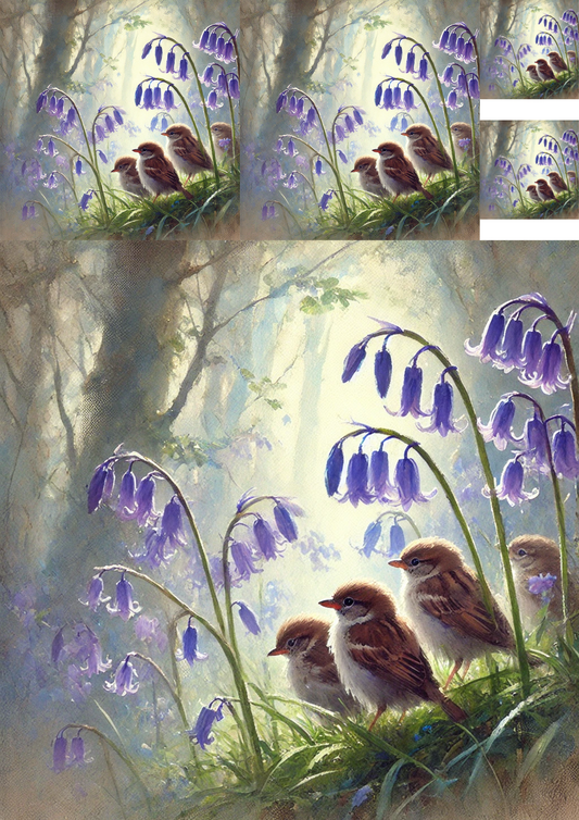 Sticker Sheet – Sparrows In The Forest Collage Cat. No. 4819