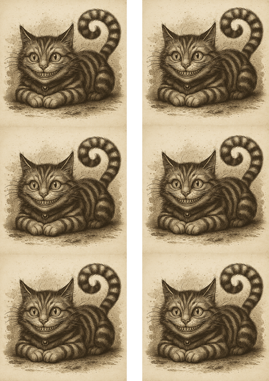 Sticker Sheet – Cheshire Cat Vintage Collage Cat. No. 4821