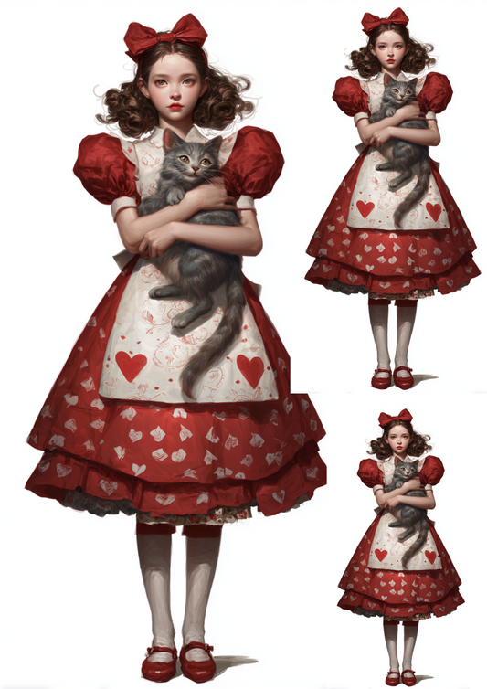 Sticker Sheet – Alice in Wonderland with Cat Collage Cat. No. 4827