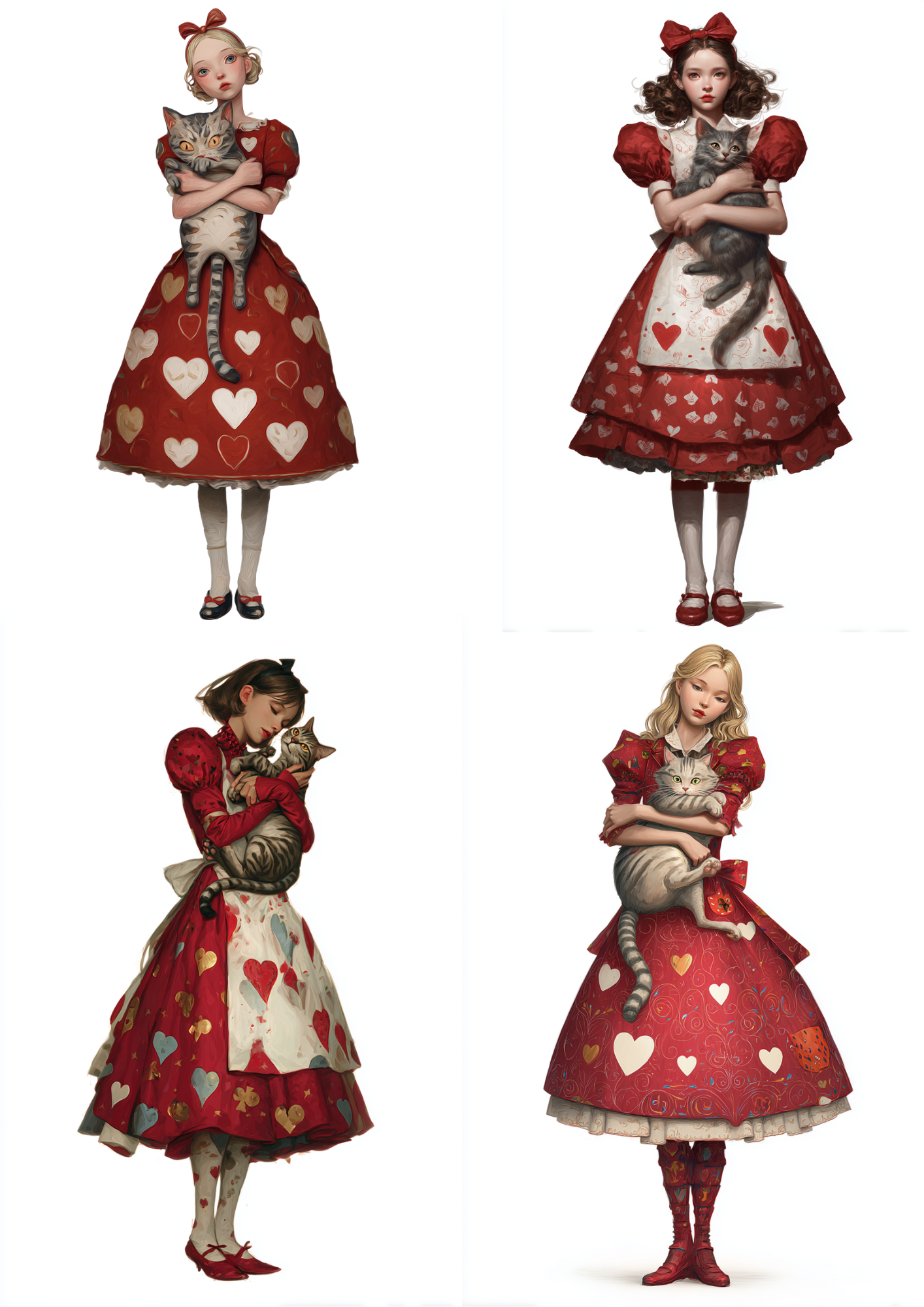 Sticker Sheet / Greeting Card – Alice in Wonderland with Cat Collage Cat. No. 4828