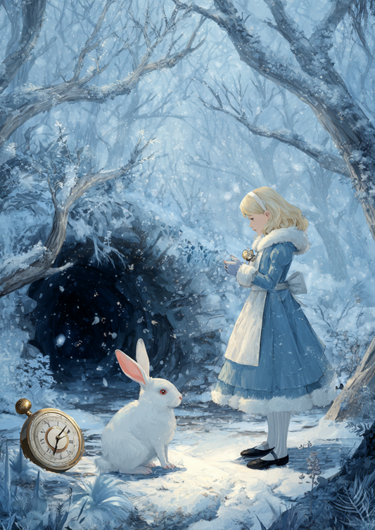 Sticker Sheet – Alice in Wonderland with the White Rabbit in Winter Full Cat. No. 4829